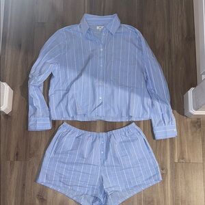 Aerie Blue Striped Pajama Set